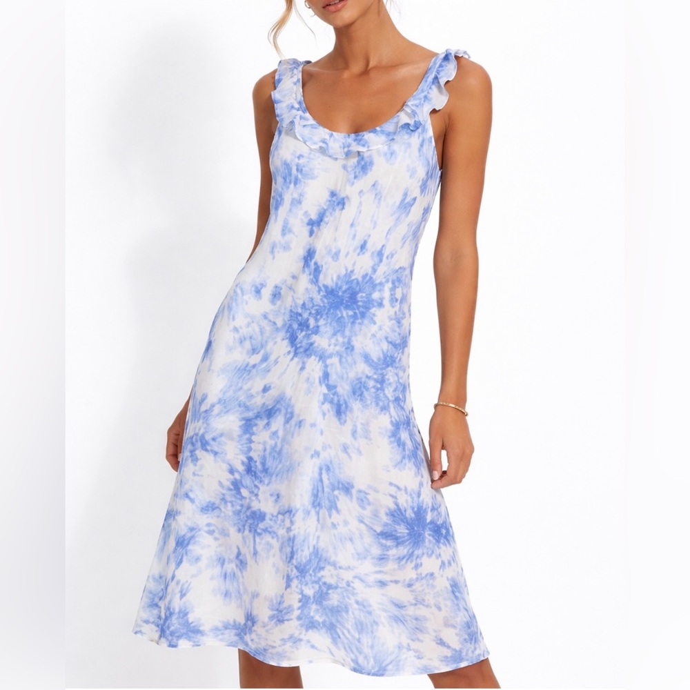 NEW Amanda Uprichard Blue and White Dress S